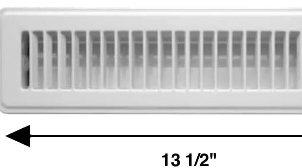 Rocky Mountain Goods Floor Register 2” X 12” – Heavy Duty Walkable Register – Premium Finish – Easy Adjust air Supply Lever – 2 Inch by 12 Inch Floor Vent (White)