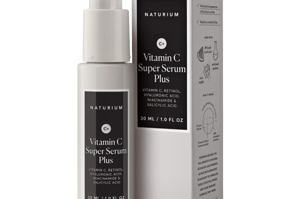 Naturium Vitamin C Super Serum Plus, Smoothing Face Care, plus Retinol, Hyaluronic Acid, Niacinamide & Salicylic Acid, 1 oz