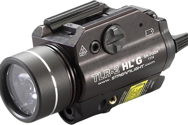 Streamlight 69265 TLR-2 HL G 1000-Lumen Rail-Mounted Tactical Weapon Light with Integrated Green Aiming Laser, Includes Key Kit for Select Handguns, Black