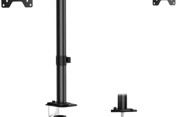 Dual Monitor Mount for Desk,Monitor Arm Holds 2 Computer Screens Fits 13″ to 27″, Heavy Duty Fully Adjustable Monitor Stand with C-Clamp and Grommet Base, VESA 75×75 100x100mm, Black