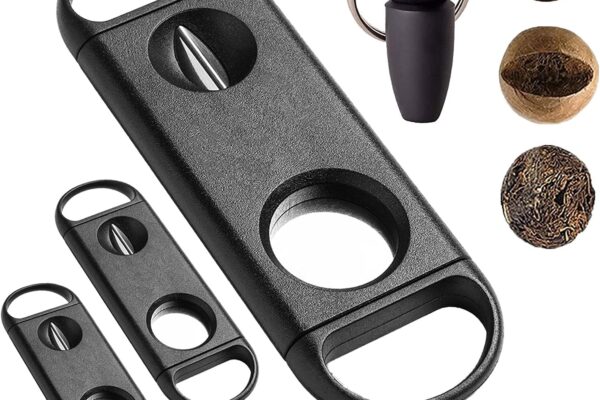 Cigar Cutter Guillotine V-Cut Cigar Cutter Cigar Punch with Key Chain 4 Pack (4)