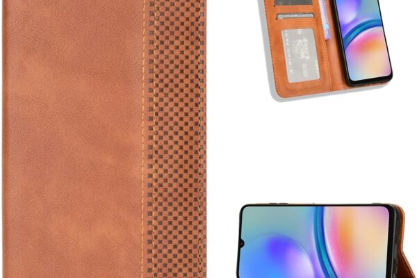 Compatible with Oukitel C22 Case,Compatible with Oukitel C22 Flip Stand Card Slots Wallet Cover Brown