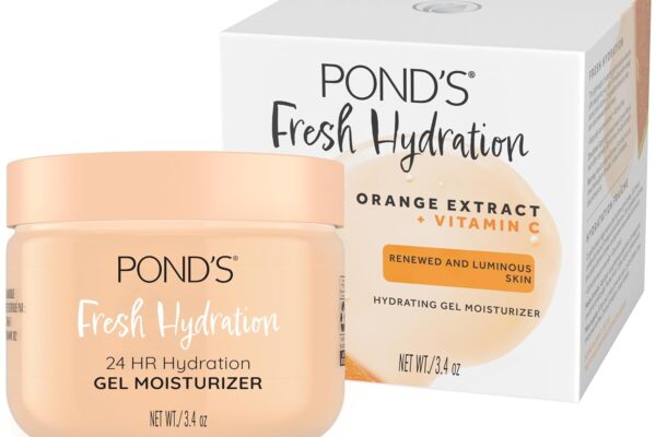 POND’S Orange Extract & Vitamin C Gel Face Moisturizer For Renewed and Luminous Skin, 3.4 oz