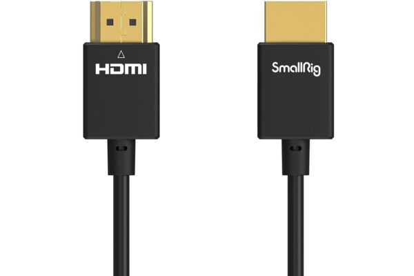 SmallRig Upgraded Ultra Thin HDMI Cable 55cm/1.8Ft (A to A), 4K Hyper Super Flexible Slim Cord, High Speed Supports 3D, 4K@60Hz, Ethernet, ARC Type-A Male to Male for Camera, Monitor, Gimbal – 2957B