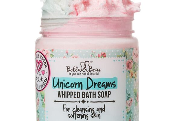 Bella & Bear Unicorn Dreams Whipped Bath Soap – Travel Size 3.2oz mango & pineapple with a hint of vanilla