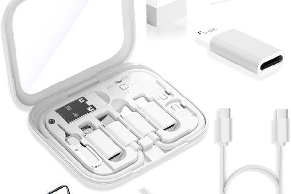 USB-C to USB Adapter, USB C Male Cable Box Contains Makeup Mirror/USB C Cable/Micro USB to USB C/USB A to USB C, Cell Phone OTG Adapters for iPhone 15/16 Pro, Google Pixel, Samsung Galaxy