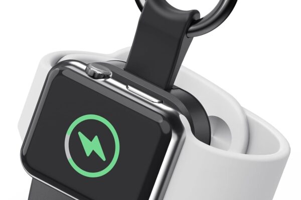 Portable Wireless Charger for iWatch, Compact Magnetic 1200mAh Power Bank Keychain Style, Apple Watch Accessories Compatible for All Apple Watch Series