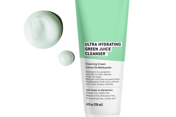 Acure Ultra Hydrating Green Juice Face Cleanser – Day & Night Facial Cleansing Foam, 4 fl oz