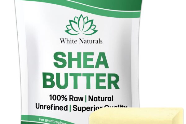 White Naturals Shea Butter 8 oz Pure, Raw, Unrefined, African, Grade A, Ivory, Perfect Skin Moisturizer, DIY Lip Balms, Stretch Marks, Recover Sun Damage, Whipped Body Butter