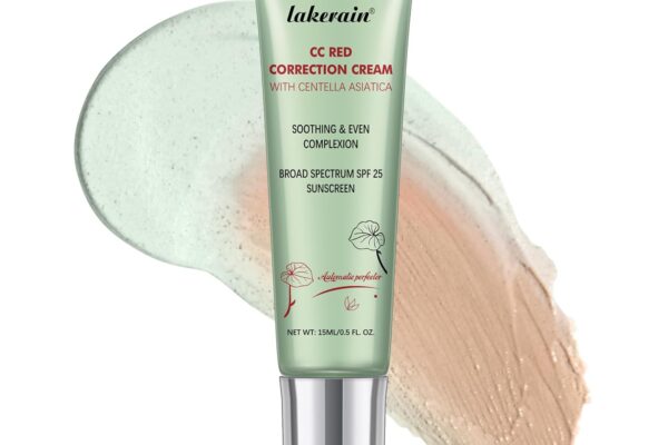 CC Red Correction Cream With Centella – Color Correcting Formula for Blemishes, Red Skin, & Acne Marks – Lightweight, Non-Greasy – Hydration Skin and SPF Protection (Green)