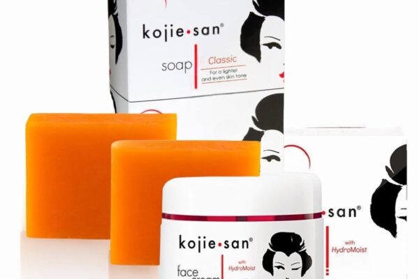 Kojie San Skin and Body Soap 2 Piece Set – Original Kojic Acid, Dark Spot Remover Soap Bar with Coconut & Tea Tree Oil – 65g x 2 Bars & 30g Face Cream