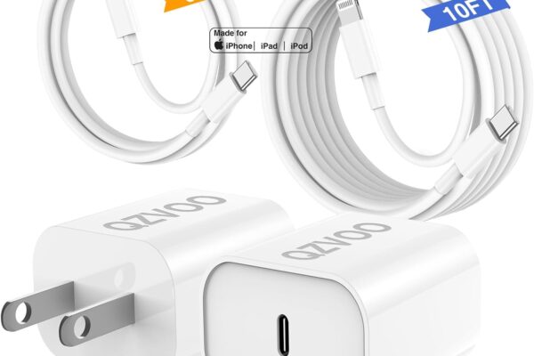 iPhone 14 13 Fast Charger, 2-Pack Apple 14 13 Charger Block wiht 6FT USB C to Lightning Cable Fast Charging, USB Type C Wall Charger for Apple iPhone 14/13/12/12 Pro/12 Pro Max/11/XS/X/SE/iPad/AirPods