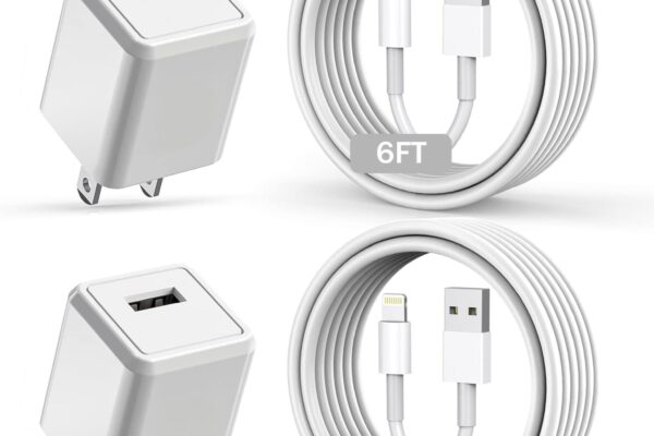 iPhone Charger,Long 6FT iPhone Charger 2Pack iPhone Cord 6feet USB to Lightning Cable Quick Fast Charging Data Sync Cord USB Wall Charger Block Adapter for iPhone 14/13/12/11/XS/XR/X/8/7/5/SE2022/iPad