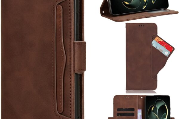 Compatible with Blackview A55 Pro Case,Compatible with Blackview A55 Pro Flip Kickstand Magnetic Clasp Card Slots Cover Brown