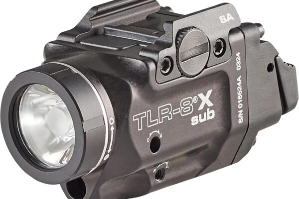 Streamlight 69419 TLR-8 X sub 500-Lumen Rail-Mounted Tactical Weapon Light with Integrated Red Aiming Laser Exclusively for Springfield Armory Hellcat Only, Black