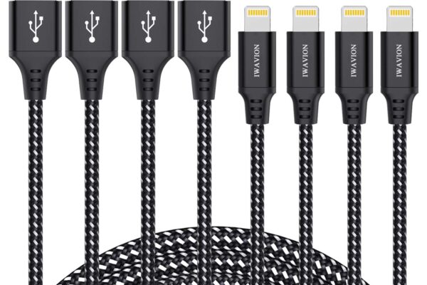 iPhone Charger Cable, 4pack 3ft/1m Lightning Cable Nylon Braided MFi Certified iPhone Cable USB Sync Cord Fast iPhone Charging Cable for iPhone Xs Max X XR 8 7 6s 6, iPad Mini/Air, iPod