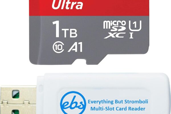 SanDisk Ultra 1TB Micro SD Card for Motorola Cell Phone Works with Moto G8 Play, Moto G7 Power, Moto Z4 (SDSQUA4-1T00-GN6MN) Bundle with (1) Everything But Stromboli MicroSDXC & SD Card Reader