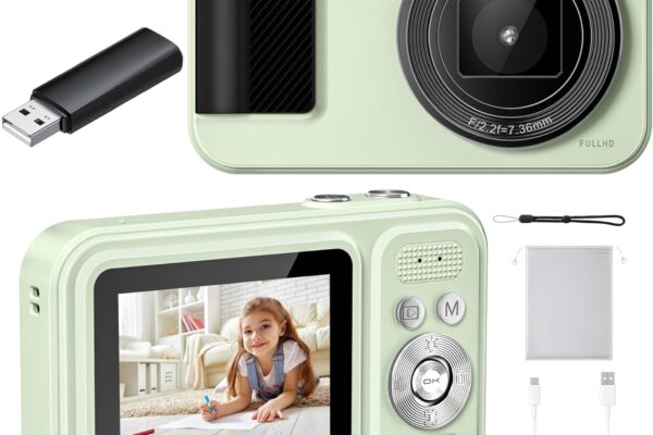 Digital Camera, Student Cameras with 32GB Card. Autofocus 48MP Point and Shoot Digital Cameras, 16X Zoom Anti-Shake Vlogging Camera, Compact Small Cameras for Boys Girls Teenagers