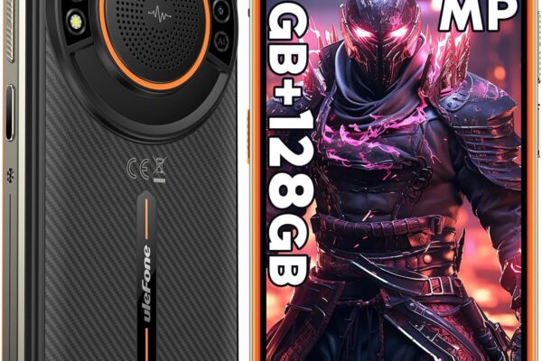 Ulefone Rugged Smartphone, Power Armor 16S 9600mAh Battery, 16GB+128GB Rugged Phone, 50MP Rear Camera, Android 13 5.93″ Screen, 3.5W Loud Speaker, Built-in Glare Flashlight, NFC Dual SIM 4G-Orange