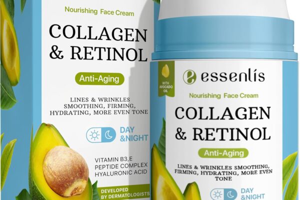 Face Moisturizer Collagen Cream, Anti Aging Face Cream with Retinol Hyaluronic Acid Vitamin B, Day & Night Anti-Wrinkle Moisturizing Cream for Women & Men, 1.7 Fl Oz