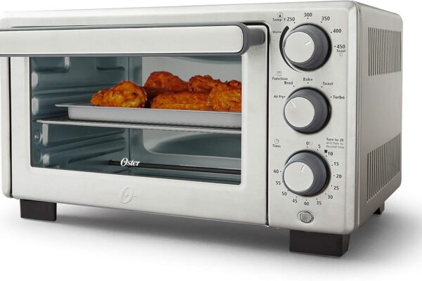 Oster Compact Countertop Oven With Air Fryer, Stainless Steel