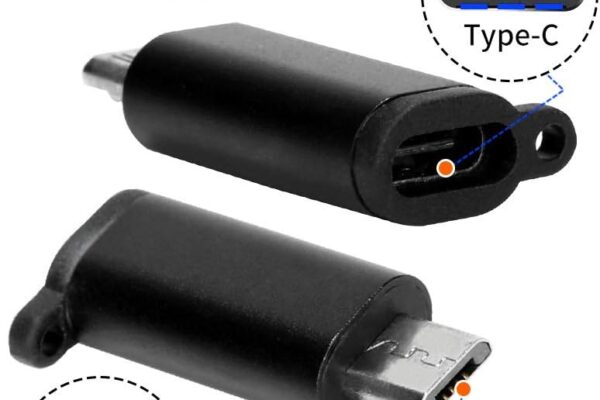Accessonico Micro USB to USB C Adapter (4-Pack) – Type C Female to Micro USB Male Adapter – Black