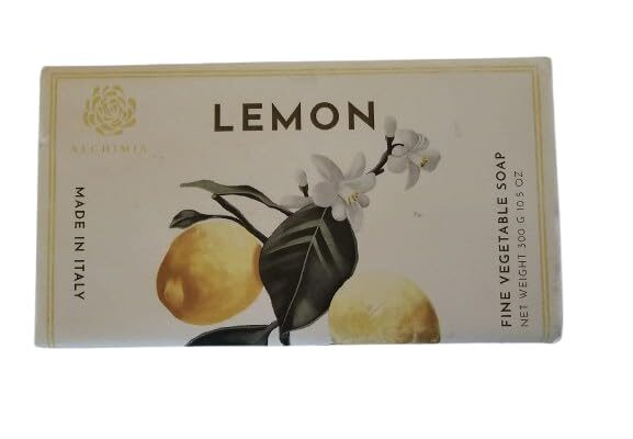 Alchimia Lemon Fine Vegetable Soap, Italian Made, 10.5 Oz Bar