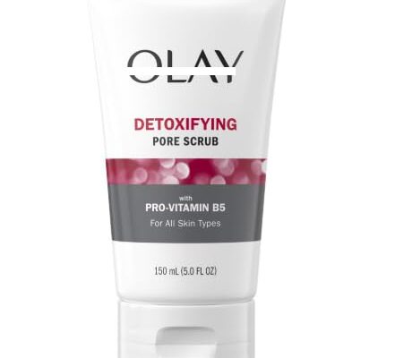 Ol~ay Face Wash, Regenerist Detoxifying Pore Scrub Facial Cleanser, Face Scrub for All Skin Types, 5.0 fl oz,(Pack 01)
