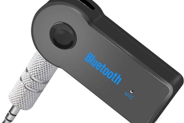 Mini Bluetooth Receiver for Nokia 1.4 – Wireless to 3.5mm Jack Hands-Free Car Kit 3.5mm Audio Jack w/LED Button Indicator for Audio Stereo System Headphone Speaker