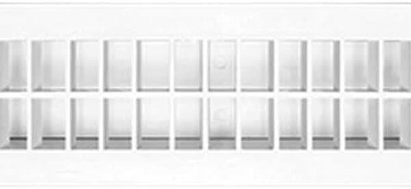 RV Designer H851, Plastic Floor Register with Damper, 10 inch x 2-1/4 inch, White, Interior Hardware