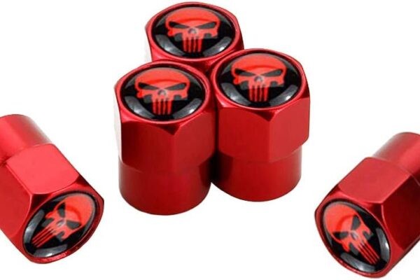 5pcs Skull Logo Car Wheel Tire Valve Stem Caps for SUV Jeep Ford Lexus Honda Toyota BMW Audi Benz Cadillac Car Styling Decoration Accessories