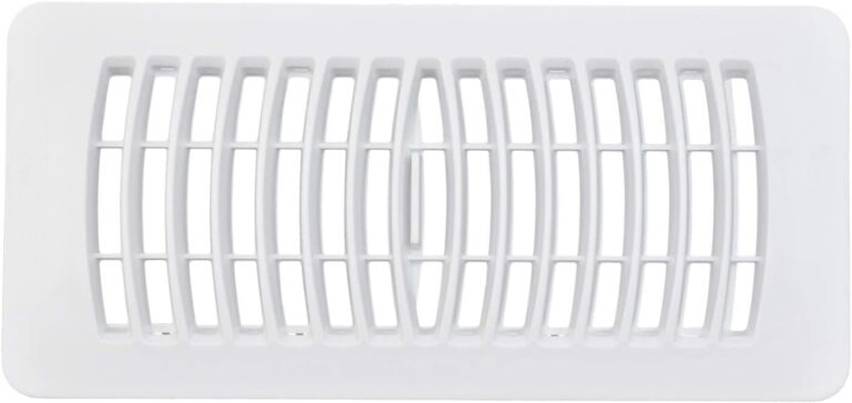 Rocky Mountain Goods White Plastic Floor Register Vent for 4″ x 10″ Vent Openings (Item Dimensions 11 1/8″ x 5 1/4″) – Plastic Louvered Design – Easy Flow Adjust Lever – Rustproof