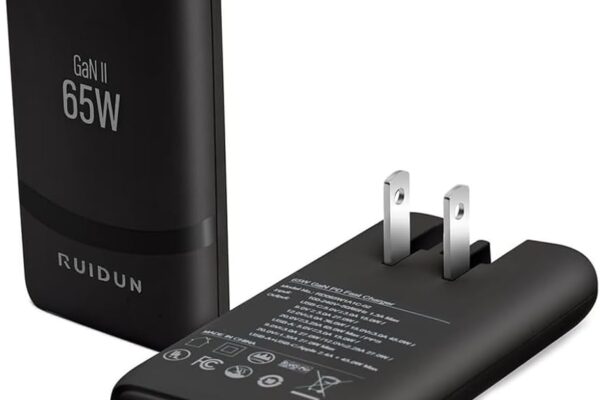 65W Flat GaN USB C Charger, Dual-Port Fast Wall Charger with PD 3.0 & QC 4.0, Foldable Plug Compact Power Adapter for MacBook Pro/Air, iPhone 16, iPad Pro, Samsung Galaxy S24, Steam Deck & More