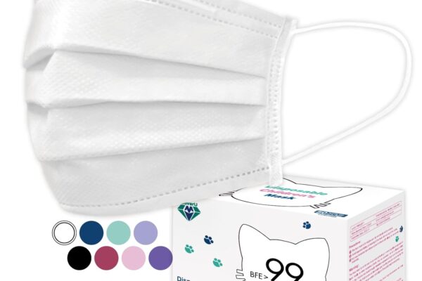 Medtecs Kids Face Mask Disposable – 2 Sizes Option (Child/Youth) – Comfy 3-Ply Breathable Children Masks, The Better Choice – Child | White