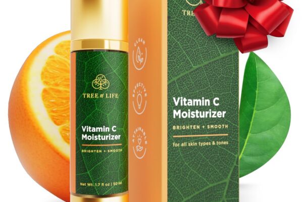 Tree of Life Beauty Moisturizer, Vitamin C Face Cream – Hydrating & Brightening Lotion, Reduces Dark Spots – Dermatologist-Tested for Dry Sensitive Skin – Whitening Facial Skin Care – 1.7 Fl Oz