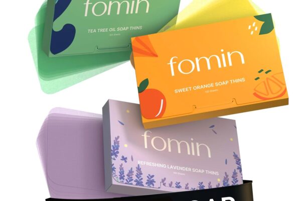 FOMIN – Antibacterial Paper Soap Sheets for Hand Washing – (300 Sheets) Orange, Tea Tree, Lavender Portable Travel Soap Sheets, Dissolvable Camping Mini Soap, Portable Hand Soap Sheet