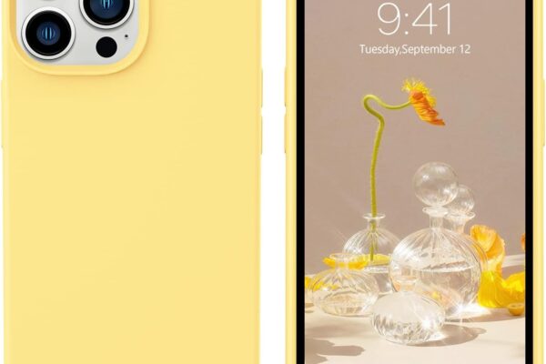 BENTOBEN for iPhone 13 Pro Case, Soft Silicone Gel Rubber Bumper Microfiber Lining Hard Back Shockproof Protective Phone Cover for iPhone 13 Pro 6.1″, Yellow