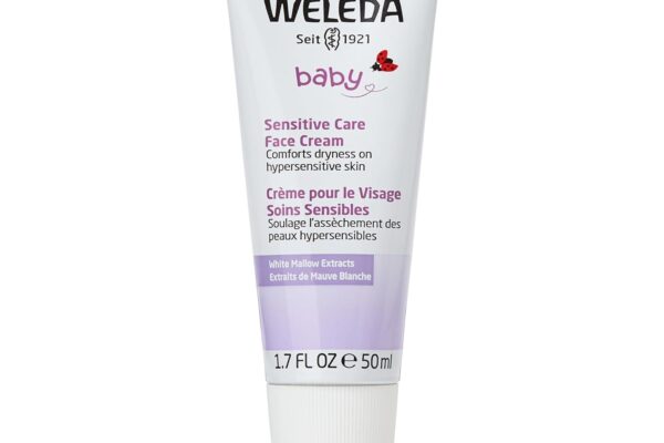 Weleda Baby Sensitive Care Face Cream, 1.7 Fluid Ounce, Plant Rich Moisturizer with White Mallow, Pansy and Sweet Almond Oil