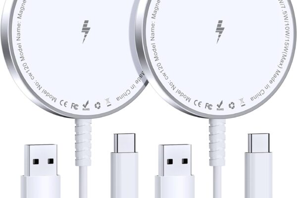 for MagSafe Charger: Magnetic Wireless Charging Pad for iPhone 16 15 14 13 12 Series & AirPods 4-2 Pro, Strong Magnet, Aluminum Alloy, USB-C/A Ports, Ultra-Thin & Portable, Ideal for Desk & Bedside