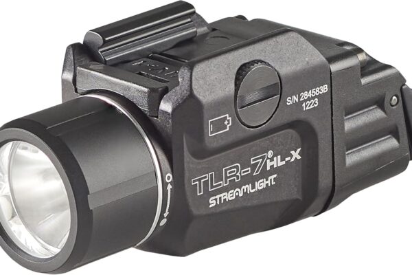 Streamlight 69458 TLR-7 HL-X USB 1000-Lumen Rechargeable Rail Mounted Weapon Light, Includes Interchangeable High and Low Switches, Black