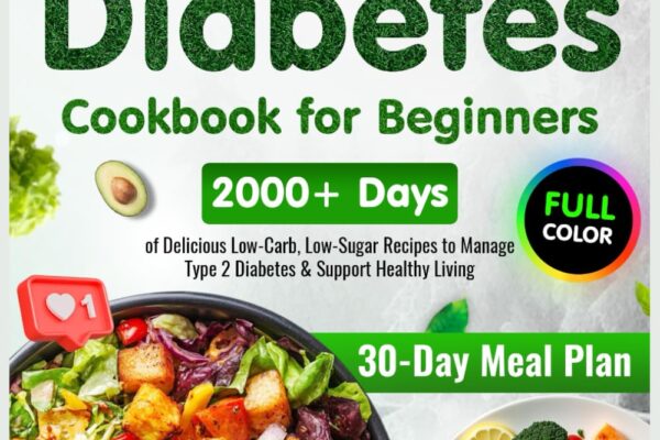 Type 2 Diabetes Cookbook for Beginners: 2000+ Days of Super Easy & Delicious 30-Minute Low-Carb, Low-Sugar Recipes | 30-Day Meal Plan to Manage Type 2 Diabetes & Support Healthy Living