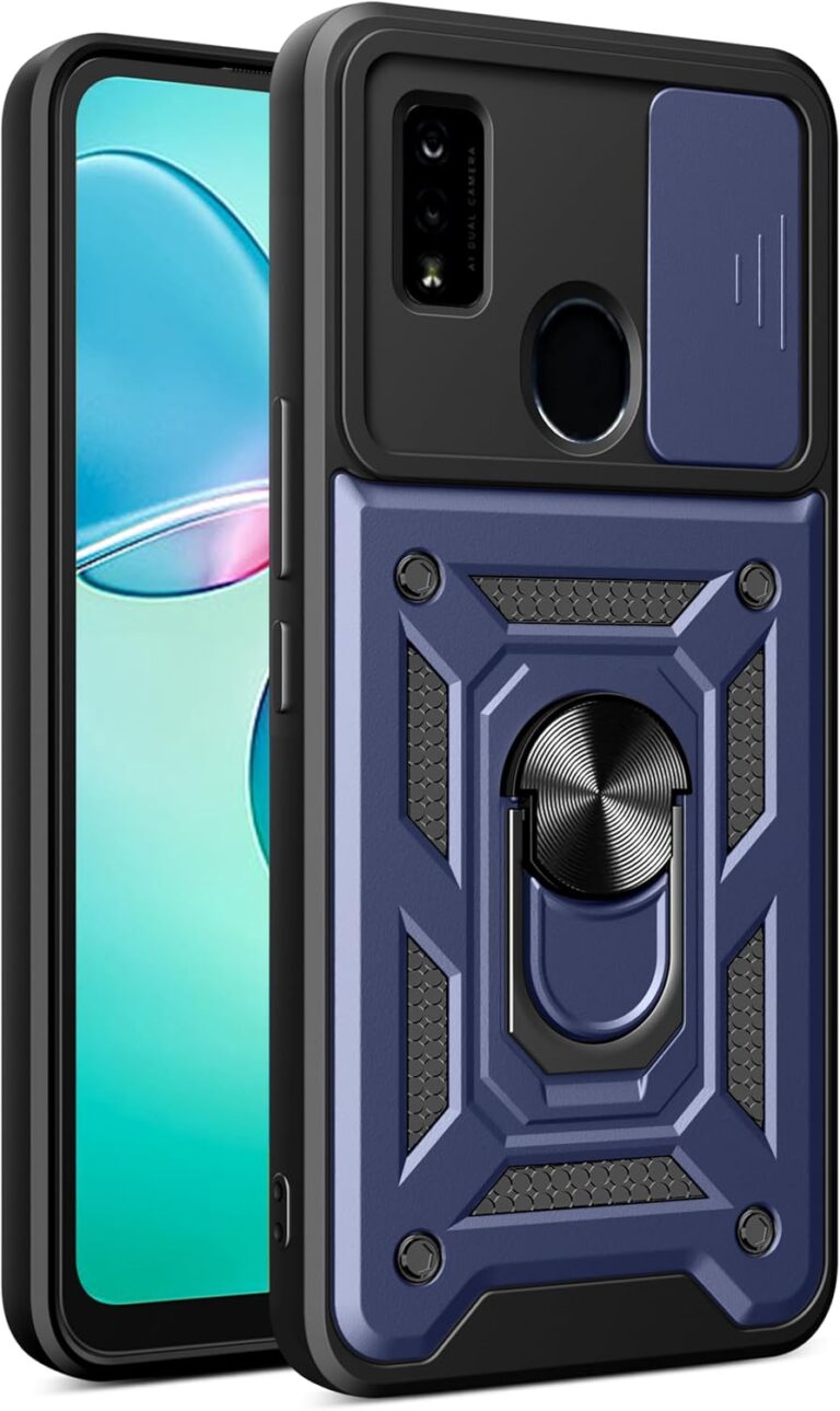 Compatible with ZTE Blade A51 Case，Compatible with ZTE Blade A51 Phone Case Cover [Hard PC + Soft Silicone][Support Protective Ringt] SJ-Blue