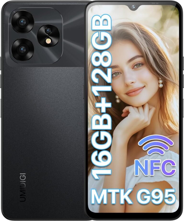 UMIDIGI Unlocked Android Phones, A15T Smartphones, 5000mAh (8+8)+128GB/TF 1TB Expand, Ultra-Slim 6.7″ Screen Mobile Phones, Android 13 NFC GPS, 64MP AI Camera 4G Dual SIM Unlocked Cell Phone, Black