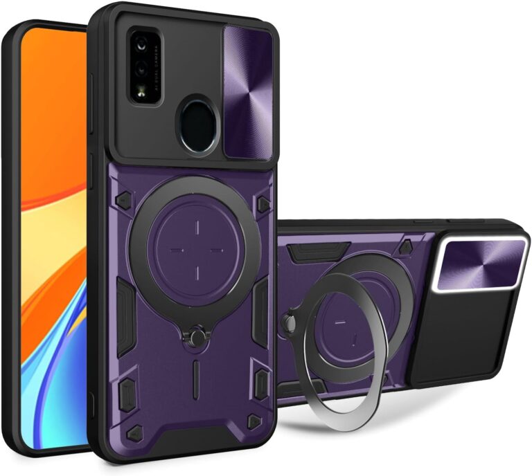 Compatible with ZTE Blade A51 Case,with Slide Camera Lens Cover Compatible with ZTE Blade A51 Case Purple