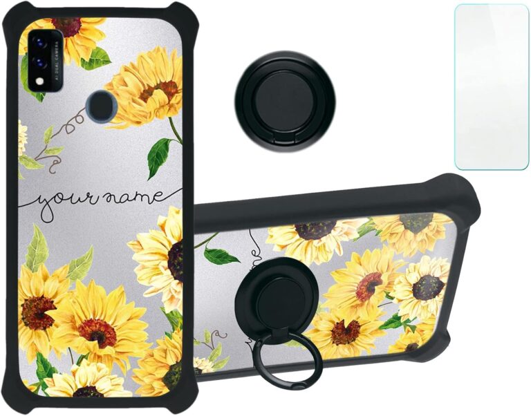 Case for Zte Blade A51 Case Compatible with Zte Blade A51 Phone Case Cover [with Tempered Glass Screen Protector][Hard PC + Soft Silicone][Silver Reflect Light] DYH-XRK