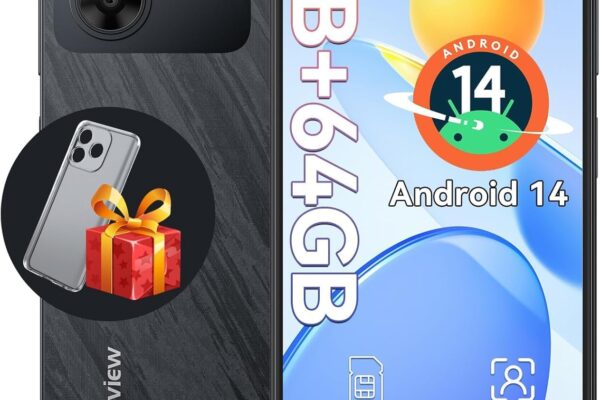 Blackview Wave 8C Unlocked Android Phones, Android 14 Unlocked Phones, Octa-Core 6GB+64GB/SD 2TB, 5000mAh Smart Phone, 6.56″ HD, 2 Years Warranty, 3 Card Slots, 4G Dual T-Mobile, 3.5mm Headphone Jack