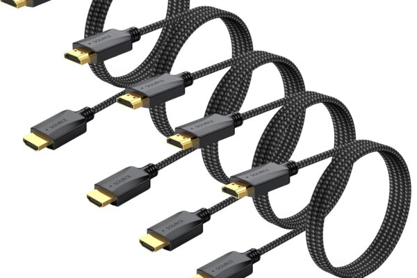 HDMI Cables 6.6 Feet 5 Pack, 4K Shielded HDMI Cables 6.6FT Braided- High Speed HDMI 2.0 Male Copper wire for 4K HDR 3D HDCP 2.2 | for Soundbar, Blu-Ray player,TV, Laptop, Monitor, PS5, PS4, Xbox