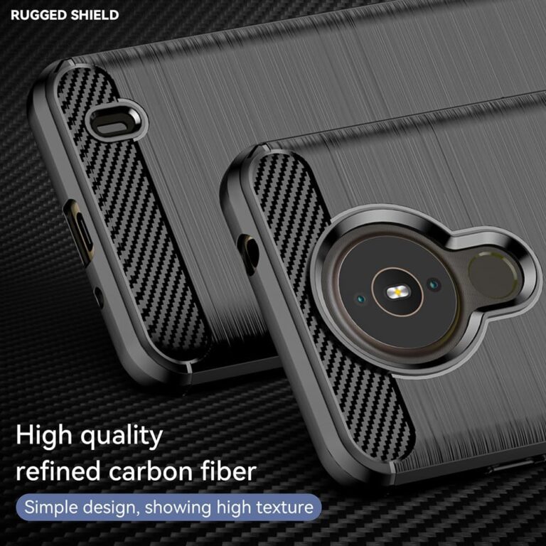 Case for Nokia 1.4 Case, Nokia 1.4 TA-1322 Case, Slim Thin Carbon Fiber TPU Rubber Protective Cases Anti-Scratch Shockproof Cover for Nokia 1.4 Black