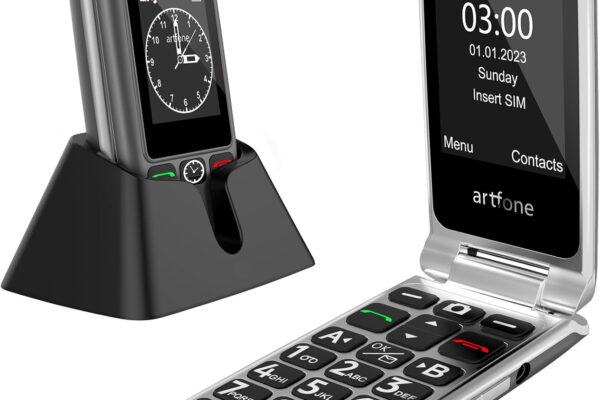 G6 4G Flip Phone for Seniors with 2.4″ Dual-LCD丨SOS Button丨Time Reporting丨Speed Dial丨Big Button Flip Phone Unlocked丨1300mAh Battery丨Charging Dock丨Basic Phone丨Large Fonts丨USB-C,T-Mobile – Grey