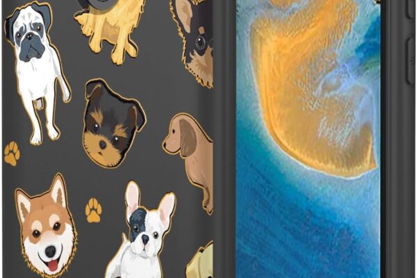 Phone Case for ZTE Blade A51 Case, Shockproof Flexible Bumper TPU Soft Case Dog Pattern Phone Cover for ZTE Blade A51 2021 Black Dog